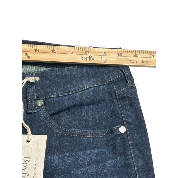 Torrid Jeans Womens Size 18 Boyfriend Dark Wash Cuffed Mid Rise Stretch Denim - Picture 10 of 14